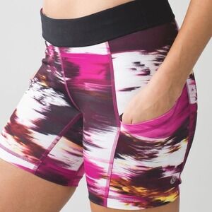 Lululemon What The Sport Short II Pigment Wind Berry Rumble Abstract Multi Sz 10